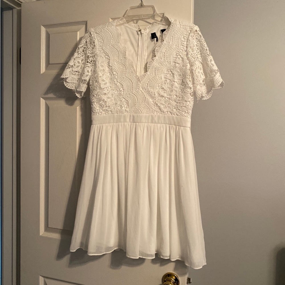 Lulus White Lace Top Dress
